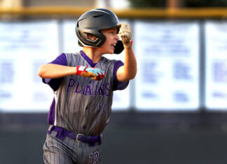 							                                Plains Tyler Daughterty celebrates as he runs towards third base on a grand slam by Nolan Franchella in the first inning against Mountain Top in the District 16 Major Baseball championship game Monday night.                                 Fred Adams | For Times Leader 					