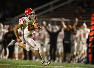 H.S. Football: Defense propels Crestwood past Hazleton Area Crestwoods Jaden Shedlock runs in for a touchdown Friday night against Hazleton Area in the second quarter at Harman-Geist Memorial Field. Fred Adams | For Times Leader