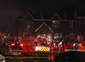 							                                First responders work the scene after what witnesses say was a plane crash in Philadelphia, Friday, Jan. 31, 2025.                                 AP Photo					