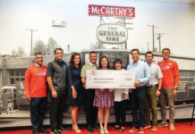 							                                Photo ID from left: Jim Brogna, Vice President, Allied Services; Daniel Horn, Vice President Sales, McCarthy Tire; Colleen Doyle, Chief Legal Counsel, McCarthy Tire; Gary Lambert, Vice President Operations, McCarthy Tire; Mary Kate Henry, Human Resources, McCarthy Tire; Kathleen Lambert, CFO, McCarthy Tire; John McCarthy, CEO, McCarthy Tire; Tim Lambert, Controller, McCarthy Tire; Bob Cole, Senior Vice President, Allied Services. 					