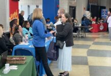 							                                Geisinger recruiters interacted with job seekers at the Times Leader’s career expo in April.                                 Times Leader File Photo					