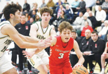H.S. Boys Basketball: Crestwood’s defense shuts down Wyoming Area Crestwoods Miles Metz (3) drives the baseline against Wyoming Areas Bruno Pizzano. Tony Callaio | For Times Leader