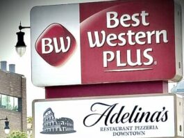 							                                The sign for Adelinas Restaurant Pizzeria at Genettis on East Market Street, Wilkes-Barre, will be coming down in mid-March.                                 Times Leader File Photo					