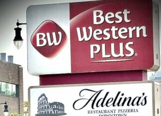 							                                The sign for Adelinas Restaurant Pizzeria at Genettis on East Market Street, Wilkes-Barre, will be coming down in mid-March.                                 Times Leader File Photo					