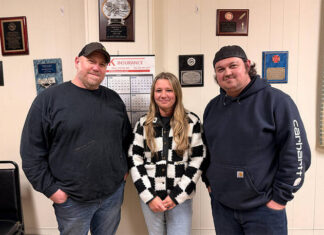 							                                From left to right: Scott Makowski, Treasurer; Brianna Burford, Vice President; and Ron Burd, Assistant Chief.                                 Submitted Photo					