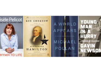 							                                This combination of images show Penguin Press books published by Ann Godoff, from left, A Hymn to Life: Shame Has to Change Sides by Gisèle Pelicot, Alexander Hamilton by Ron Chernow, A World Appears: A Journey into Consciousness by Michael Pollan, and Young Man in a Hurry: A Memoir of Discovery by Gavin Newsom.                                 Penguin Press via AP					