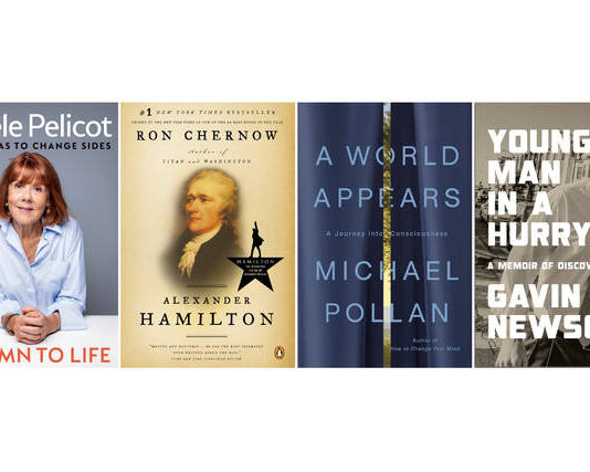 							                                This combination of images show Penguin Press books published by Ann Godoff, from left, A Hymn to Life: Shame Has to Change Sides by Gisèle Pelicot, Alexander Hamilton by Ron Chernow, A World Appears: A Journey into Consciousness by Michael Pollan, and Young Man in a Hurry: A Memoir of Discovery by Gavin Newsom.                                 Penguin Press via AP					