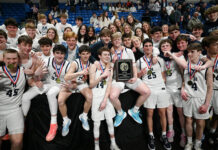 D2 Basketball Championships: Early lead not enough for Crestwood in 5A boys final Abington Heights Comets celebrate with their fans after defeating Crestwood for the D2-5A championship. Tony Callaio | For Times Leader