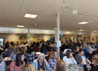 							                                A room full of bingo attendees from the Purse Bingo.                                 via Facebook					