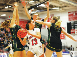 							                                Crestwoods Jackie Gallagher looks to pass against Archbishop Wood in last seasons PIAA Class 5A semifinal game. The teams meet again in the semifinals at 7:30 p.m. Tuesday at Bethlehem Liberty High School.                                 Fred Adams | Times Leader file photo					