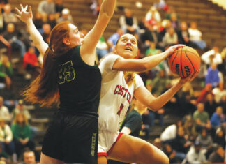 							                                Crestwood forward Charlie Hiller looks to score as Archbishop Wood forward Colleen Besachio defends in the third quarter of Tuesdays PIAA Class 5A semifinal in Bethlehem.                                 Fred Adams | For Times Leader					