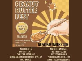 							                                Peanut Butter Fest Poster features the list of vendors and the date and time of the event 					